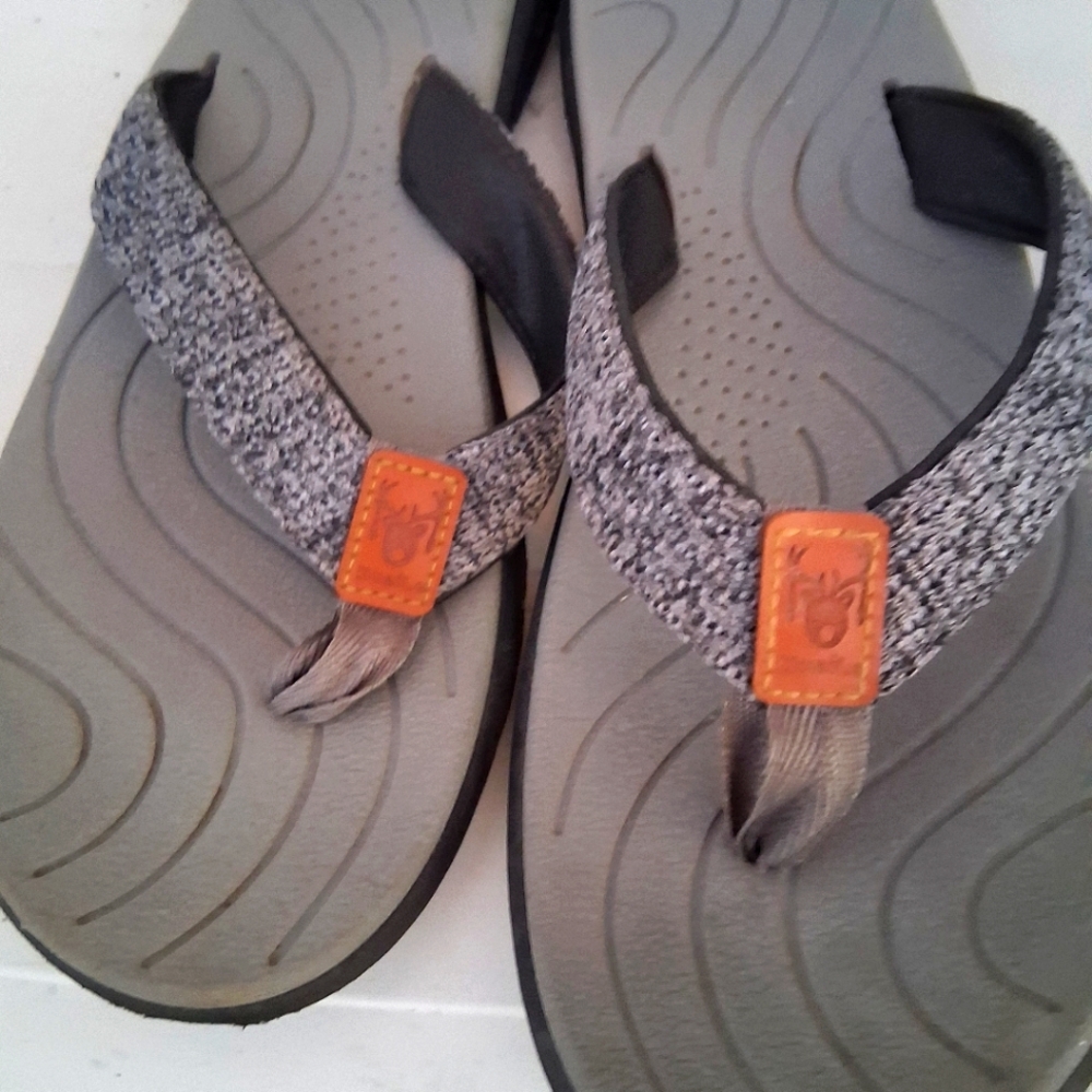 Kuailu Mens Brown Yoga Mat Leather Thong Arch Support Size 41 thong Flip Flops